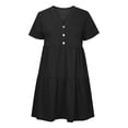 thumbnail image 4 of Camiseta casual para mujer Blusa con cuello en V sólido Blusa de manga corta Tops Fridja  zx3467, 4 of 7