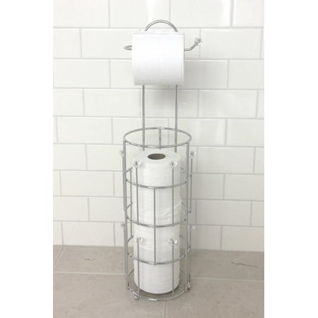 Splash Home Bijou Free Standing Toilet Paper Holder Storage For Splash Home Bijou Free Standing Toilet Paper Holder Storage For Bathroom Chrome
