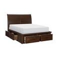 thumbnail image 4 of 6pc Master Bedroom Furniture Set Classic Brown Finish Cal-King Size Captain Storage Bed, 4 of 7
