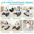 thumbnail image 5 of Costway 6 in 1 Baby Walker Adjustable Toddler Walker & Activity Center with Music Tray Black, 5 of 11