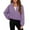 Purple, variant on Girls' Fuzzy Fleece Jackets Zip up Collared Long Sleeve Plush Cropped Sweatshirts Warm Outwear Coat with Pockets(Red,12-13 Years)