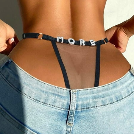 

Aayomet Lingerie Set Womens Seamless Thongs Mesh Mid Waist Hip Lift Thong Underwear For Women Stretchy Bikini Thong Briefs Panty Black S