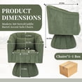 thumbnail image 4 of CRERIYO 360° Swivel Accent Chair Set of 2, Cloud Velvet Upholstered Barrel Seat with a Pillow, Round Lounge Seating for Living Room, Green, 4 of 6
