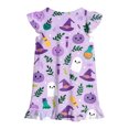 thumbnail image 6 of NIEWTR Toddler Baby Girl Halloween Dress Outfit Little Baby Girl Summer Fall Gingham Palid Dress Cute Pumpkin Embroidery Lace Flying Sleeve A-Line Dress, 6 of 7