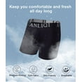 thumbnail image 4 of ANLIQI Mens Underwear Bamboo Rayon Boxer Briefs Breathable Underwear Long Leg Boxer Briefs for Men Pack with Fly Underpants(3Black 1Gray 1Navy 1Red,L), 4 of 6