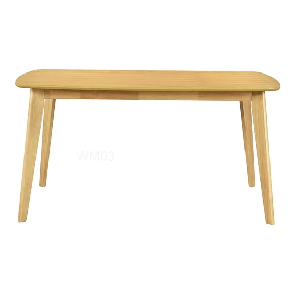 59.5" Natural Oak Wood Dining Table, Casual Kitchen Table for 6 Persons with Wooden Frame