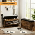 thumbnail image 2 of 40" Shoe Storage Bench with Lift Top, 2 Flip Drawers & Padded Seat Cushion, Entryway, Hallway, Living Room Shoe Organizer Cabinet Vintage Brown, 2 of 8