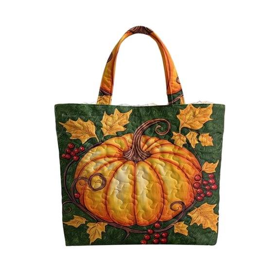 Twfbrm Halloween Fall Tote Bag for Women, Autumn Waterproof Shoulder Bag with Pumpkin and Maple Leaf Print Design, Autumn Decorative Lightweight Handbag for Shopping, Outdoors, Thanksgiving Decor