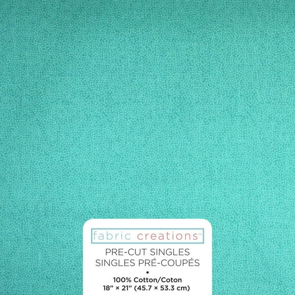 Fabric Creations Aqua Blue with Small White Dots Fat Quarter Pre-Cut Fabric - 18" x 21" / 45cm x 53cm