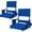 Blue, variant on SPECSTAR Height Adjustable High Back Stadium Seat with Back Support and Cushion, Portable Bleacher Chair with Cup Holder and Shoulder Strap, Black
