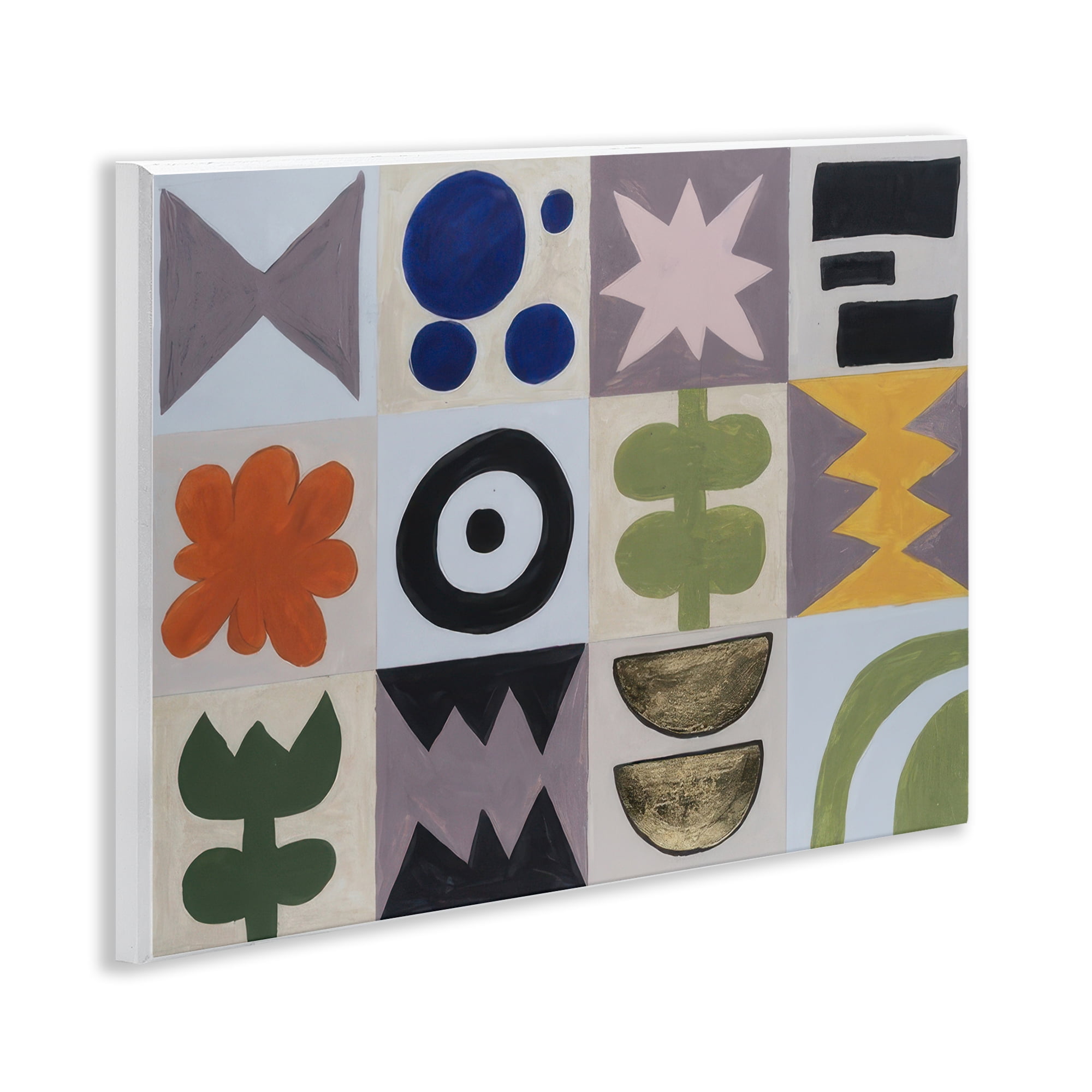 Stupell Industries Contemporary Tulips & Shapes Abstract Painting Unframed Art Print Wall Art, 14 x 11
