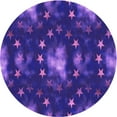 thumbnail image 1 of Ahgly Company Tapis Rond Lavable en Machine Intérieur Transitionnel Aztech Violet, 5 Pieds Rond, 1 of 7