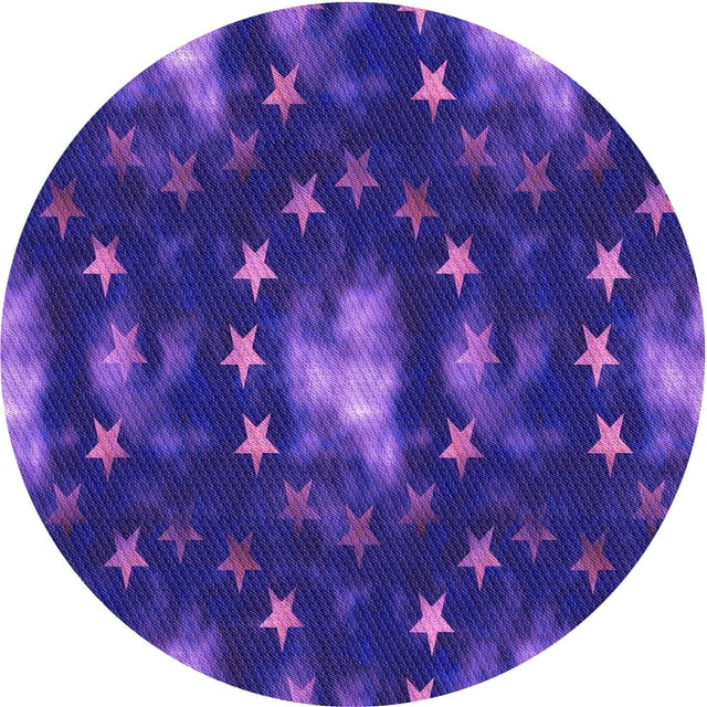 Ahgly Company Tapis Rond Lavable en Machine Intérieur Transitionnel Aztech Violet, 5 Pieds Rond
