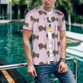 thumbnail image 6 of Zufioo Dachshund Dog Puppy Print Men's Baseball Short Sleeve, Moisture Wicking Button-Down Hip Hop Tee-XX-Large, 6 of 7