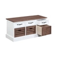 thumbnail image 2 of Coaster Traditional Wood 6-Drawer Rectangular Storage Bench in Brown, 2 of 4