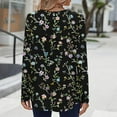thumbnail image 3 of Uootdi Womens Tops Women's Long Sleeve Shirts Button Down Trendy Flower Graphic Pleated Gift Shirts Casual Dressy Tunic Tees Fal l, 3 of 6