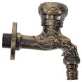 thumbnail image 1 of HEALEEP Bathroom Washer Tap Metal Water Tap Bronze Square Handle Wall Mounted 1Set, 1 of 8