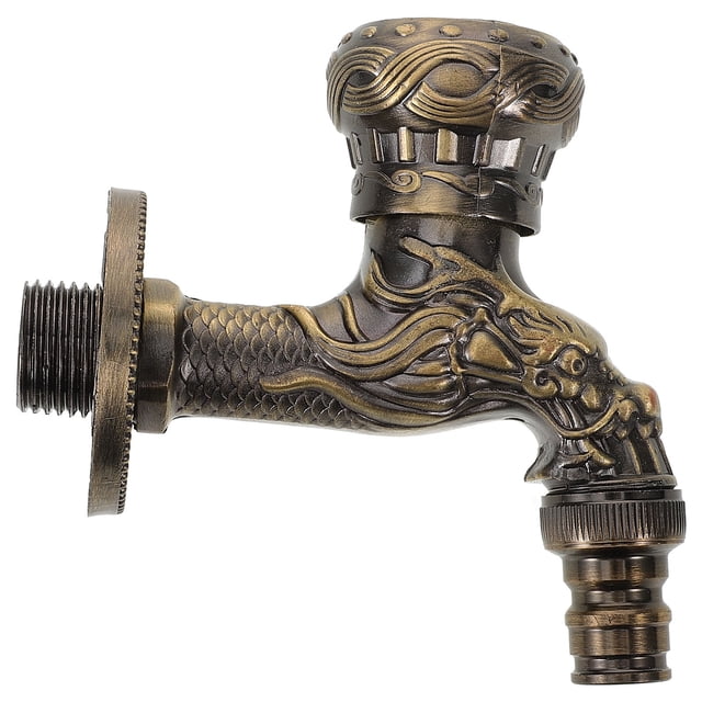 HEALEEP Bathroom Washer Tap Metal Water Tap Bronze Square Handle Wall Mounted 1Set