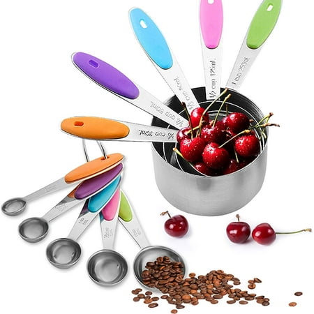 

Measuring Cups and Spoons Set Of 10 Colorful Measuring Cups Stainless steel Liquid Measuring Cups and Dry Measuring Cup Set Upgraded measuring Cups First Choice For Kitchen Baking