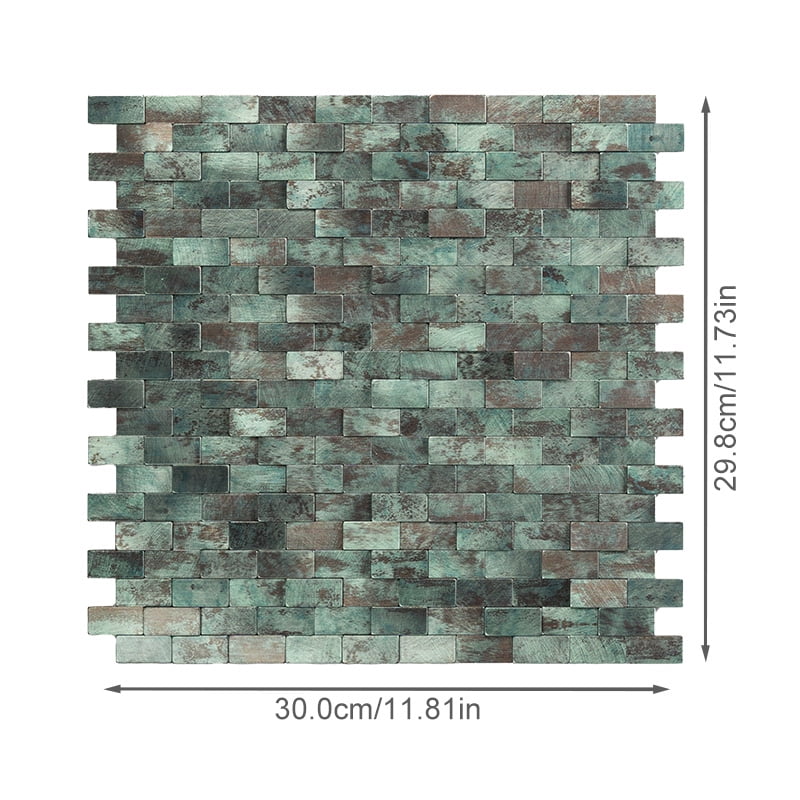 10pieces Striped and long-shaped Self-Adhesive Aluminum Composite Mosaic Peel-and-Stick Tiles No Grout, Easy DIY Backsplash & Accent Wall – Scratch, Splash & Heat-Resistant Metal Finish 11.8"x11.7"