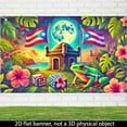 thumbnail image 5 of [Puerto Rican Frog Decoration] National Flag Frog Dice Puerto Rican Theme Decoration - 1 2D flat polyester banner background cloth, 70.8x43.3 inches, suitable for indoor and outdoor regional theme ac, 5 of 6
