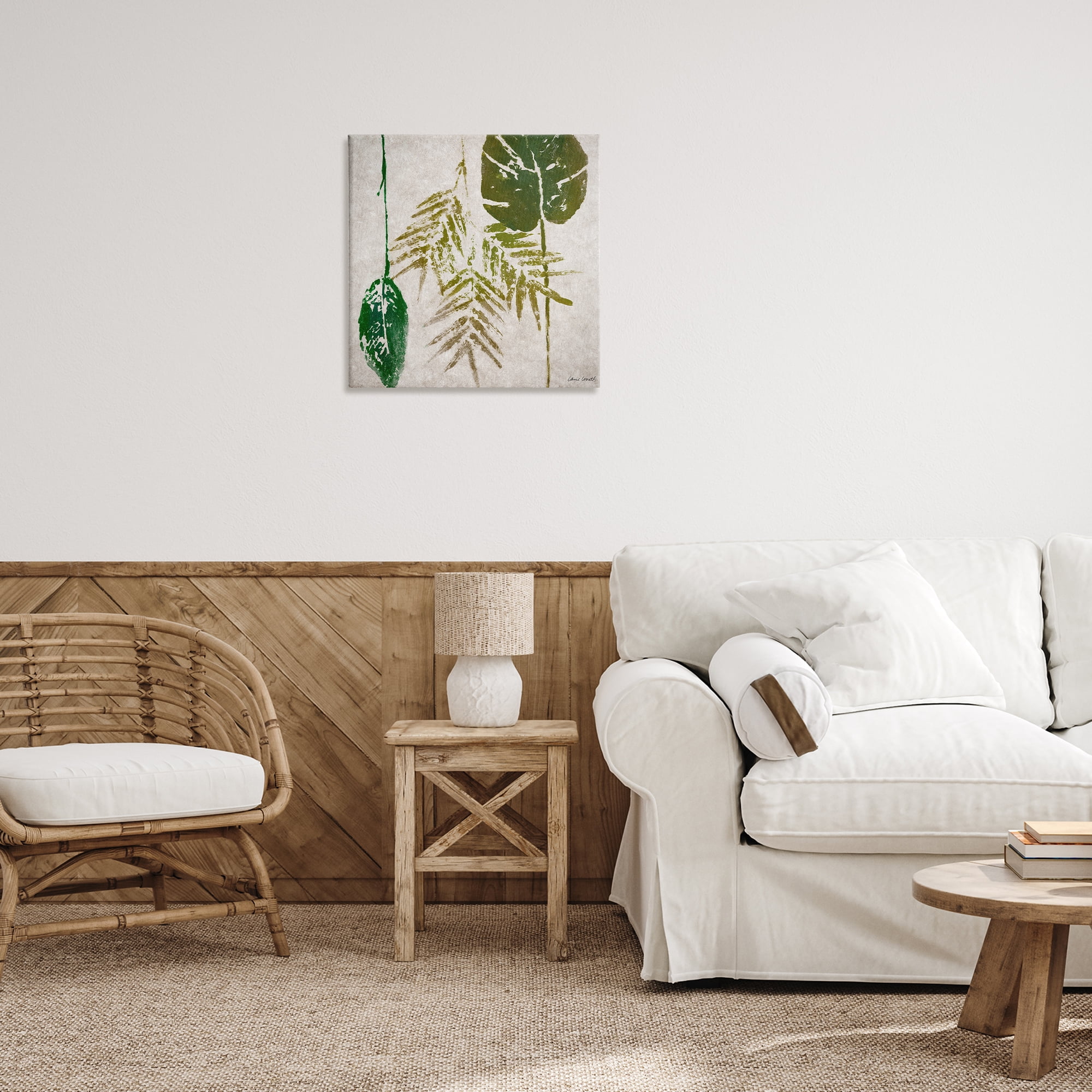 Stupell Industries Botanical Leaf Impressions Botanical & Floral Painting Gallery Wrapped Canvas Art Print Wall Art, 24 x 24