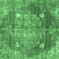 Ahgly Company Indoor Square Persian Emerald Green Traditional Area Rugs, 3' Square