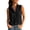 Black, variant on Qiopertar Women's Sleeveless Button Down Shirt Collared V Neck Casual Blouse Summer Linen Cotton Soft Loose Tank Tops, Beige M
