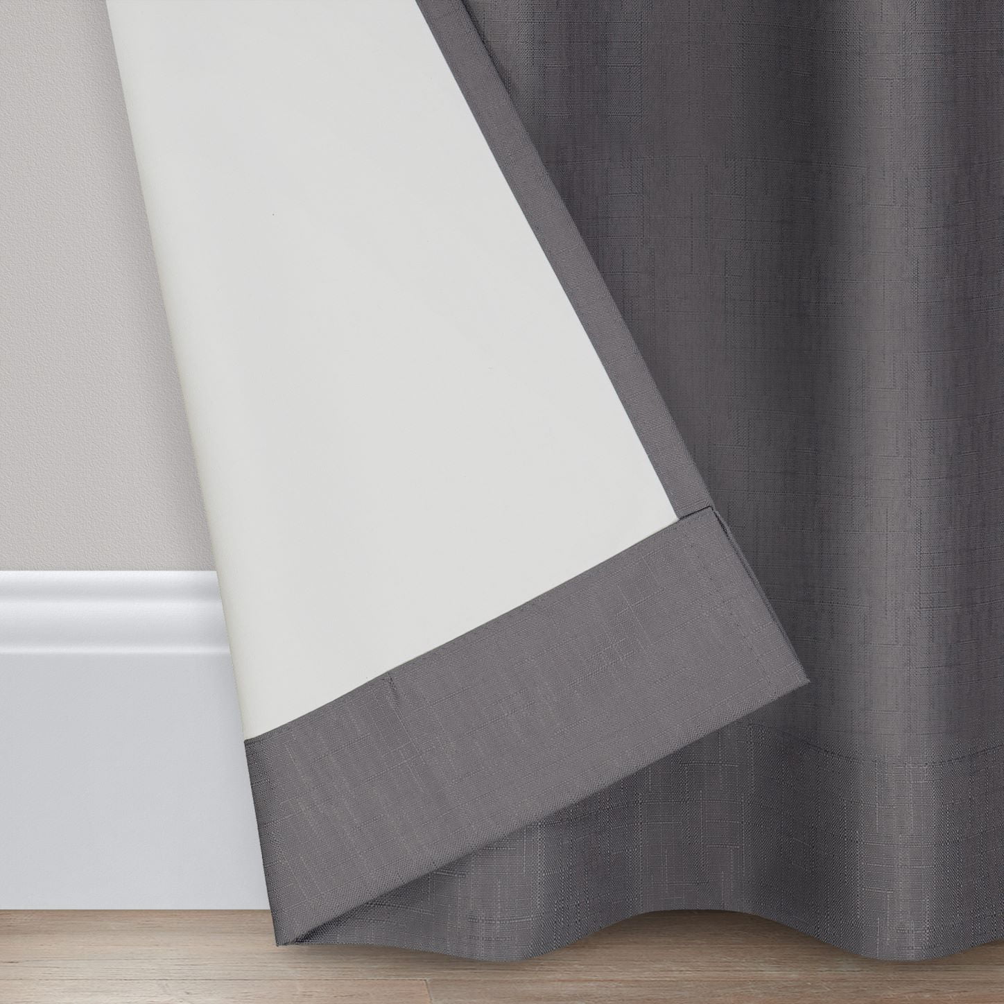 Eclipse Kendall Grommet Blackout Curtains, 84 In Long x 42 In Wide, Charcoal