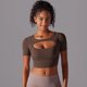 thumbnail image 1 of Top corto de malla para Fitness, camiseta de manga corta para entrenamiento de Yoga, Top ajustado para mujer, Pilates, correr, deporte y entrenamiento, camisetas de gimnasio, ropa deportiva, 1 of 5