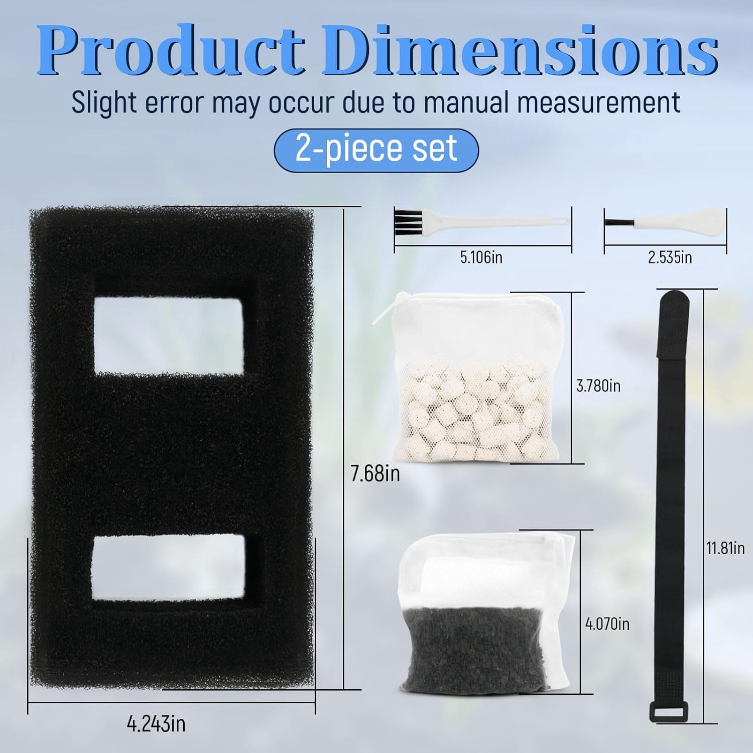 A1376 Aquarium Filter Media Kit Compatible with Fluval Spec Evo Betta Flex Series Aquarium Filters Foam Replacement Set Suitable for Most Standard Aquariums (2-Pack)