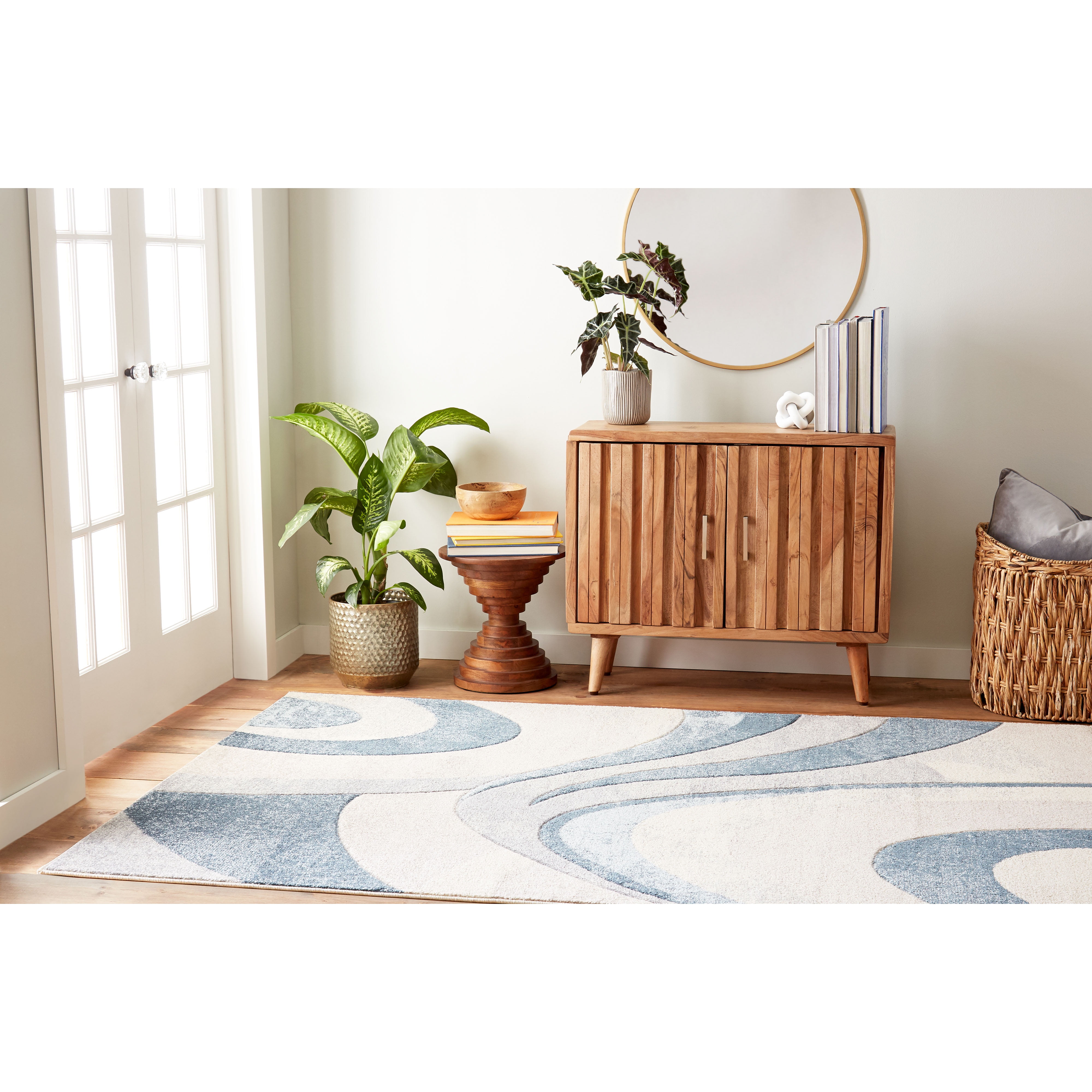 Home Dynamix Tribeca Slade Contemporary Abstract Area Rug, Blue/Grey, 6'7"x9'10"