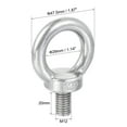 thumbnail image 2 of Unique Bargains Lifting Eye Bolt M12 x 20mm Male Thread with Hex Screw Nut Gasket for Hanging, Stainless Steel, 4 Sets, 2 of 5