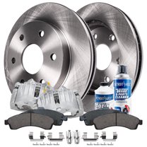 Detroit Axle - 8pc Front Disc Brake Rotors Pads and Brakes Calipers Kit for Chevy Trailblazer GMC Envoy Buick Rainier Isuzu Ascender Olds Bravada