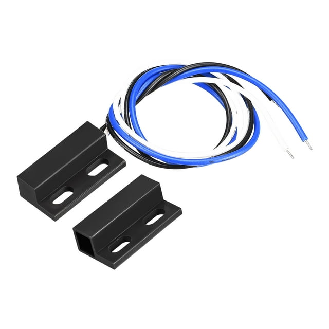 Unique Bargains Wired Door Contact Sensor N.O. N.C. Surface Mount Magnetic Reed Switch Black