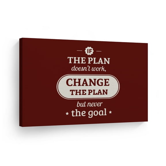Smile Art Design If the Plan doesn't Work Change The Plan Retro Quote Motivational Canvas Wall Art Inspirational Wall Art Entrepreneur Quote Print Modern Office Decor Artwork Gift 30x40