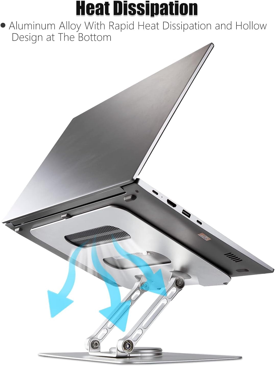 AUBEAMTO T360 Laptop Stand Anti-Shake with Heavy Swivel Base, Ergonomic Multi-Angle Adjustable Laptop Stand Riser iPad Holder for MacBook Pro/Air, Surface Laptop, Tablet UP to 17 inches