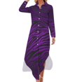 thumbnail image 1 of Robe Chemise à Manches Longues Imprimé Zèbre Violet Vêtements pour Femmes Robe Femme Élégante et chic Coréenne, 1 of 4