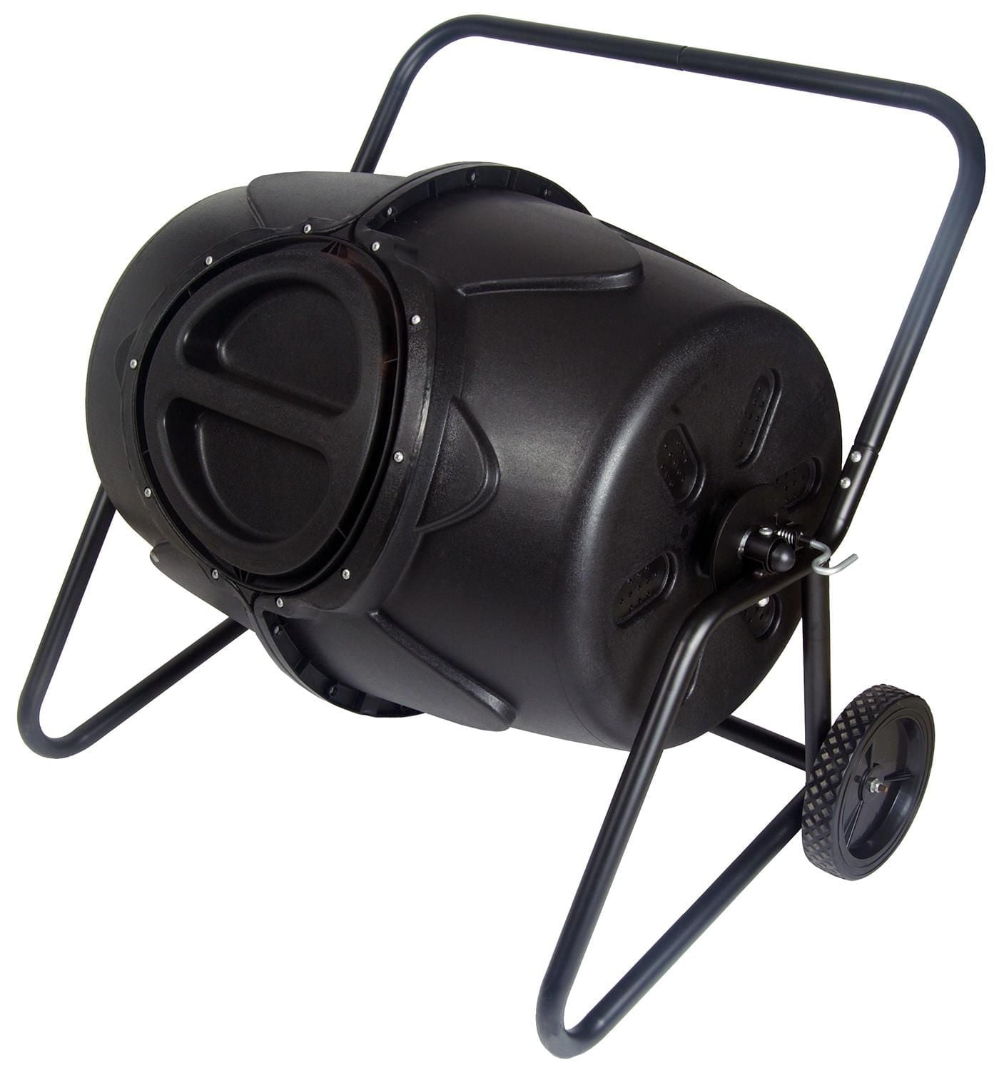 KoolScapes 50-Gallon Tumbling Composter Bin, Rotatable Wheeled Composting System for Garden, Easy Waste Recycling, Black