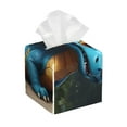 thumbnail image 1 of Fotbe Adorable Blue Baby Dragon Porta Pañuelos Decorativo de Cuero, Caja Cuadrada Moderna para Pañuelos Faciales, Organizador y Dispensador 5x5x5'', 1 of 7