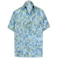 thumbnail image 5 of HAPPY BAY Men's Hawaiian Shirt Aloha Beach Shirts Casual Short Sleeve Button Down Collar Shirts for Men M Sage, Shredded Small Leaves, 5 of 6
