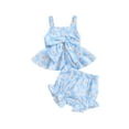 thumbnail image 2 of Aojekbee Baby Girls Summer Shorts Sets Sleeveless Daisy Print Bow Cami Tops PP Shorts Sets, 2 of 10