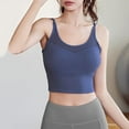 thumbnail image 2 of Bigersell Woman Bra On Sale Women's Fine Shoulder Mesh Camisole Push up Back Sports Bra Bandeau Bra Style F-1313 Blue M, 2 of 4
