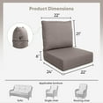 thumbnail image 5 of Gymojoy 22 in. x 24 in. x 6 in.Deep Seat Cushion Set, Olefin 2-Piece Deep Seating Outdoor Replacement Lounge Chair loveseat Sofa Cushion in Gray, 5 of 9