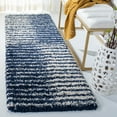 thumbnail image 2 of SAFAVIEH Hudson Shag Jagoda Striped Runner Rug, Navy/Ivory, 2'3" x 8', 2 of 8