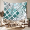 thumbnail image 2 of Turquoise Morocco Large Tapestry for Bedroom Wall Hanging Tapestry,Grey Ombre Retro Mottled Painting Art Ceiling Backdrop Tapestries Poster Blanket Wall Decor for Teens Room Living Room 85" x 90", 2 of 8
