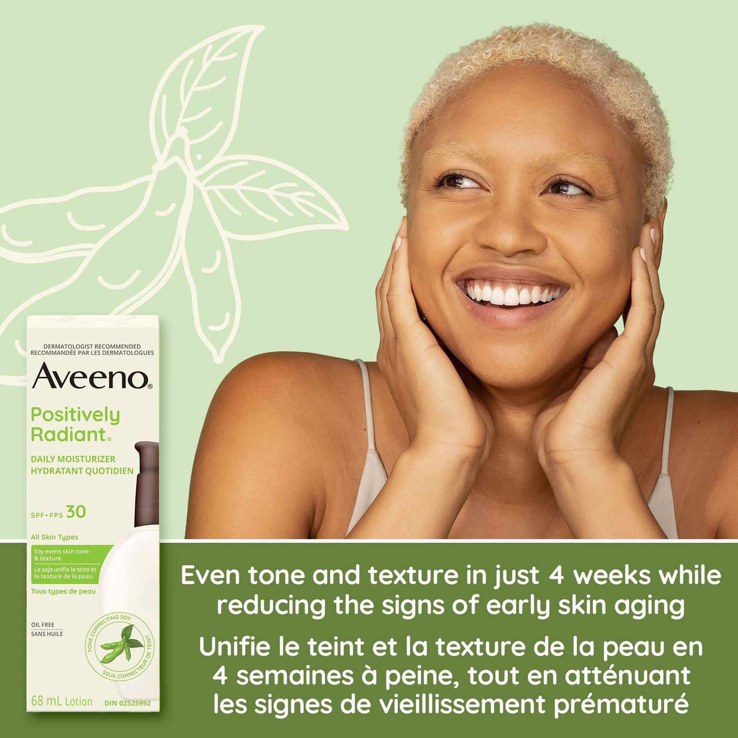 Aveeno Positively Radiant Daily Moisturizer SPF30, Sunscreen, Face Cream, Anti Aging, Hypoallergenic, Sun Protection
