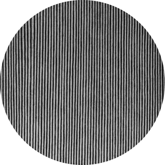 Ahgly Company Indoor Round Abstract Gray Modern Area Rugs, 7' Round