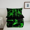 thumbnail image 5 of Erosebridal Green Plaid Bedding Twin Comforter Set,Futuristic Cubes Down Comforter,Lightweight Reversible Bedding Sets Twin with Comforter,Buffalo Decoration,3pcs, 5 of 8