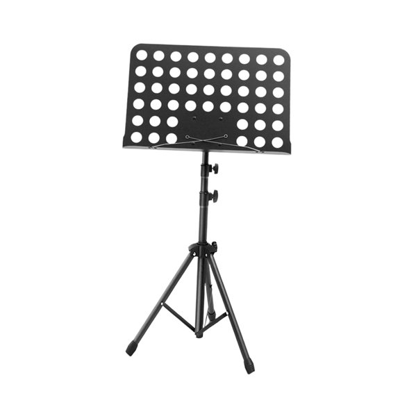 Atril, Plegable, Bandeja Telescópica, Inclinable, Antideslizante, Regulable en Altura, Soporte para Libros de Música para Músicos, Bandas, Profesional Negro